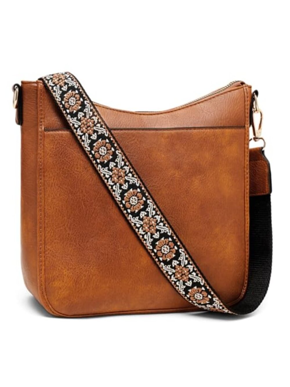 Vegan Leather Crossbody Purse with Guitar Strap Adjustable Shoulder Bag